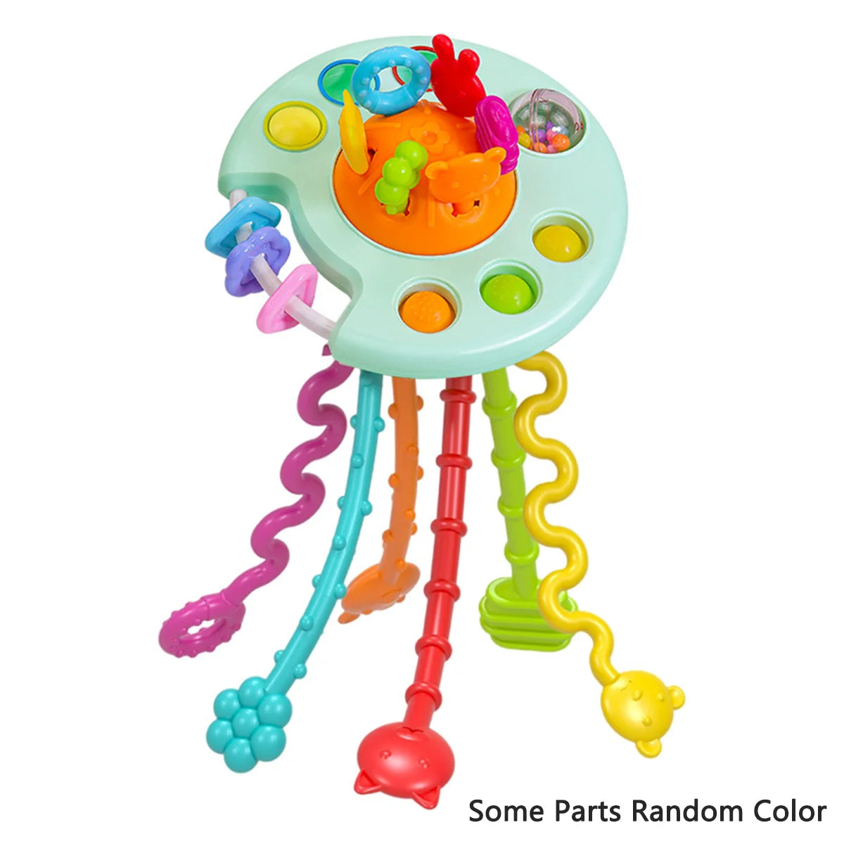 Tug & Rattle Silicone Pull String Teething Sensory Activity Toy