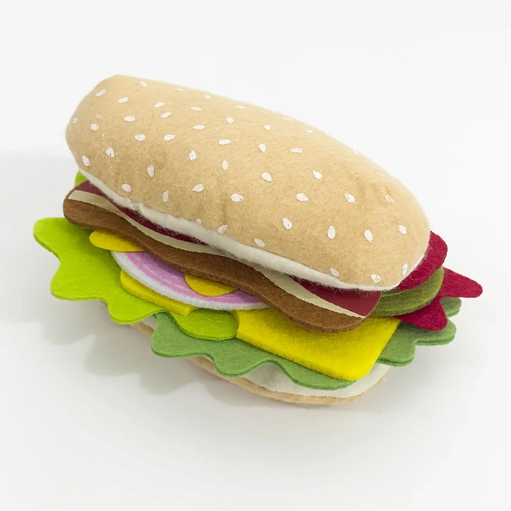 Wonder Bites 28pc Felt Food Burger & Sandwich Play Set