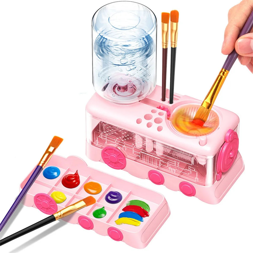 4 in 1 Paint Brush Cleaner Tray Drain Holder Palette Set