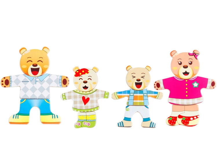 Wooden Little Bear Dressing Puzzle