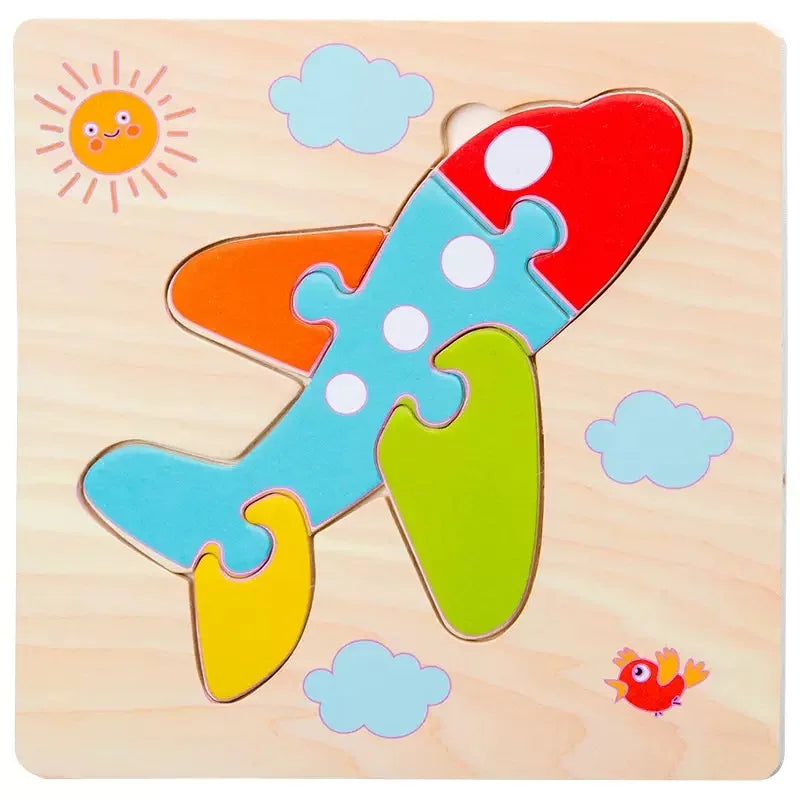 Wooden 3D Tangram Shape Animal Intelligence Puzzle Set