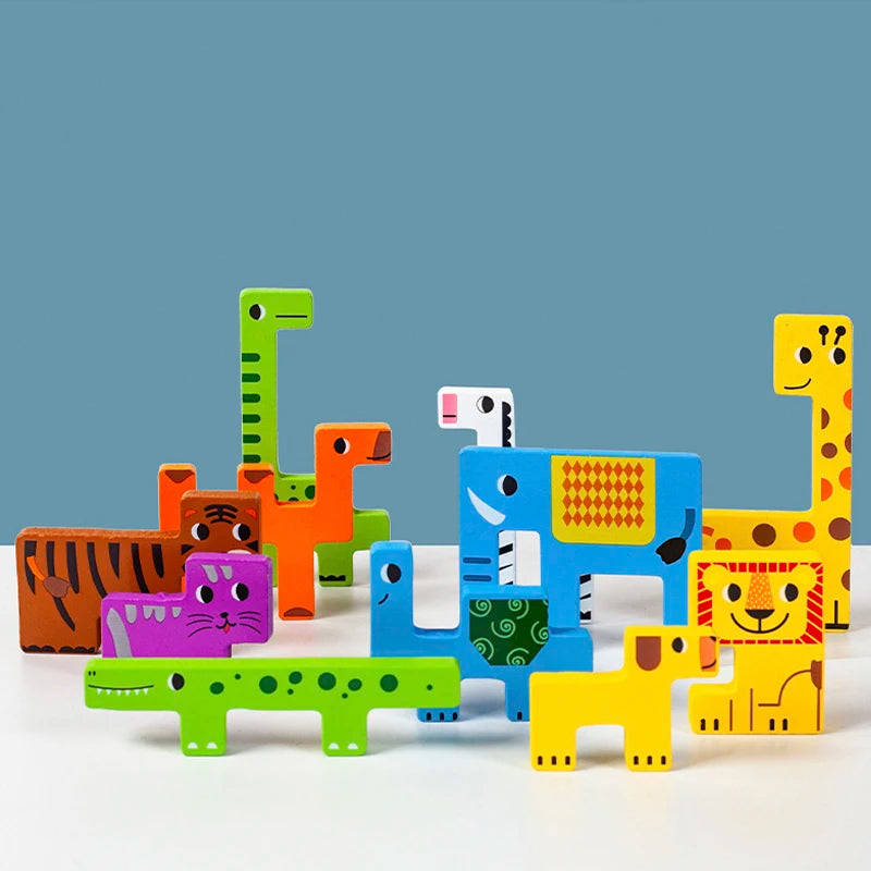 Little Explorers Montessori Wooden Block Puzzle