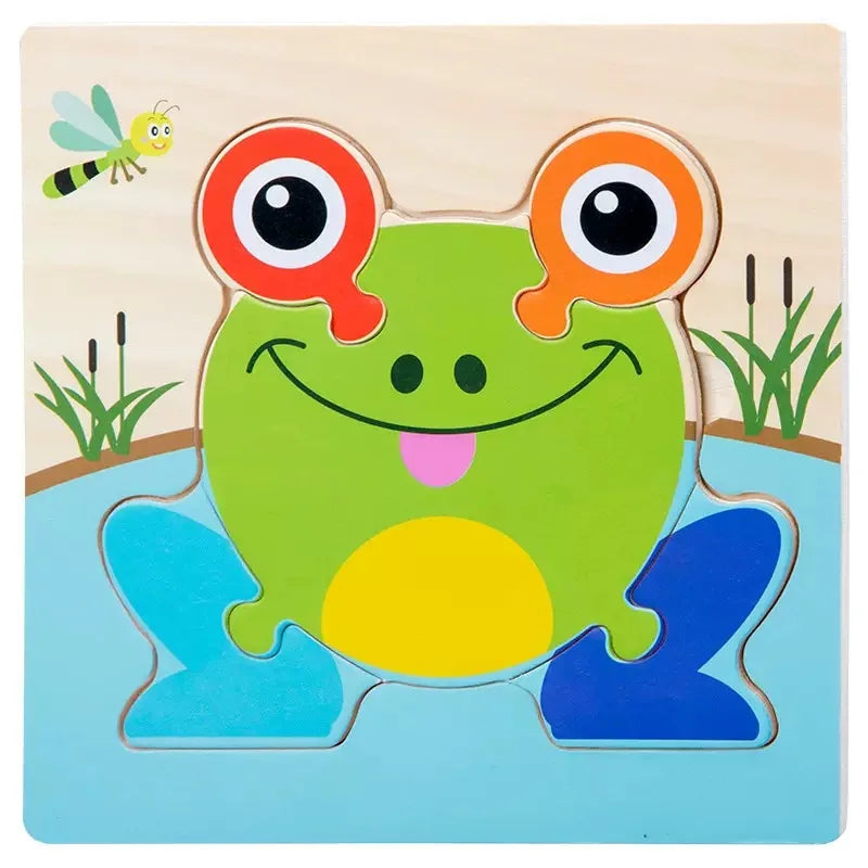 Wooden 3D Tangram Shape Animal Intelligence Puzzle Set