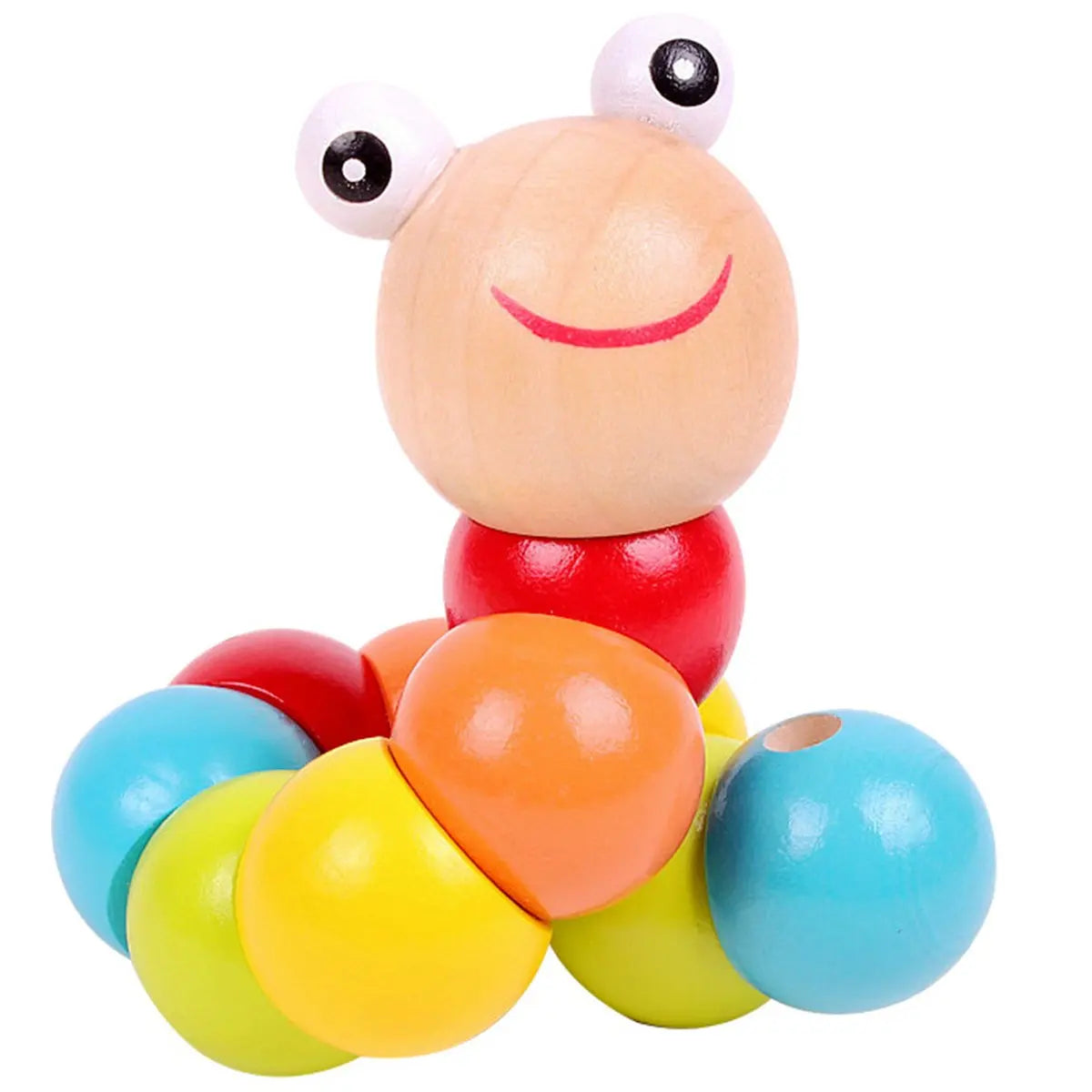 Wiggle & Learn Montessori Wooden Caterpillar Puppet Toy Set