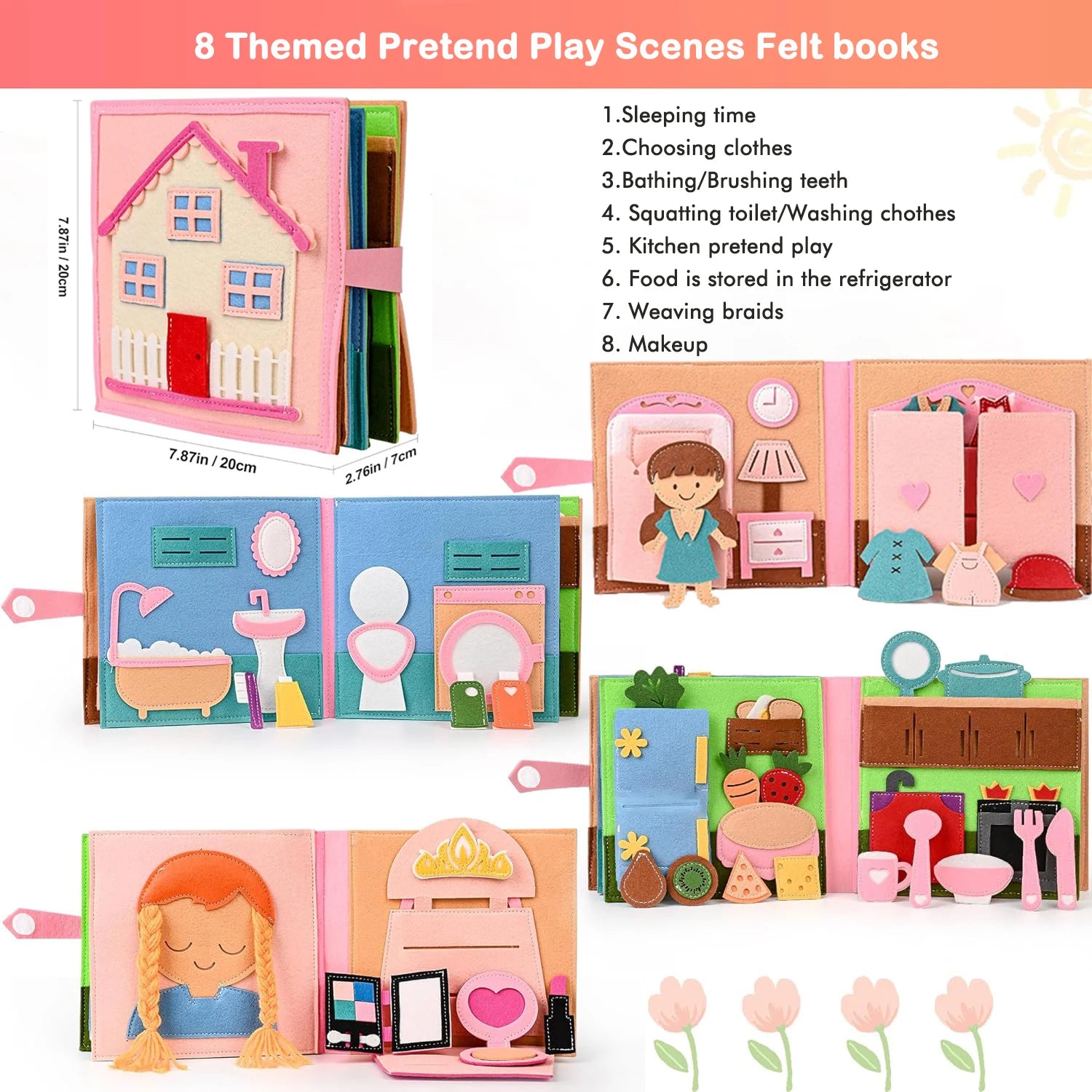 Wonder Explore 3D Felt Busy Book Quiet Book Travel Toy