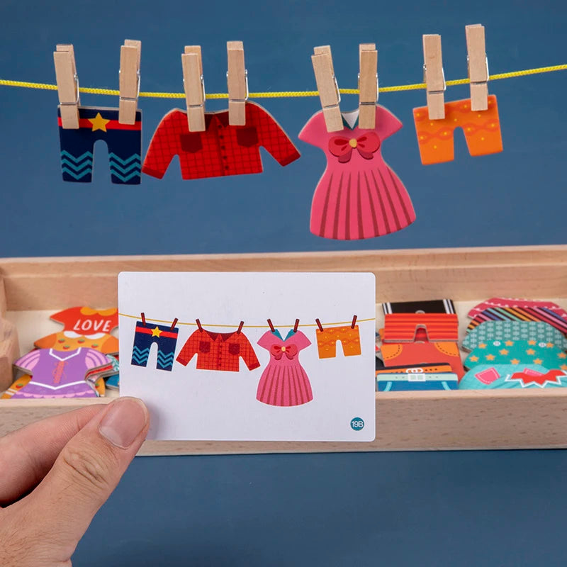 Little Stylists Drying Rack Dress Up Logic Matching Puzzle Set