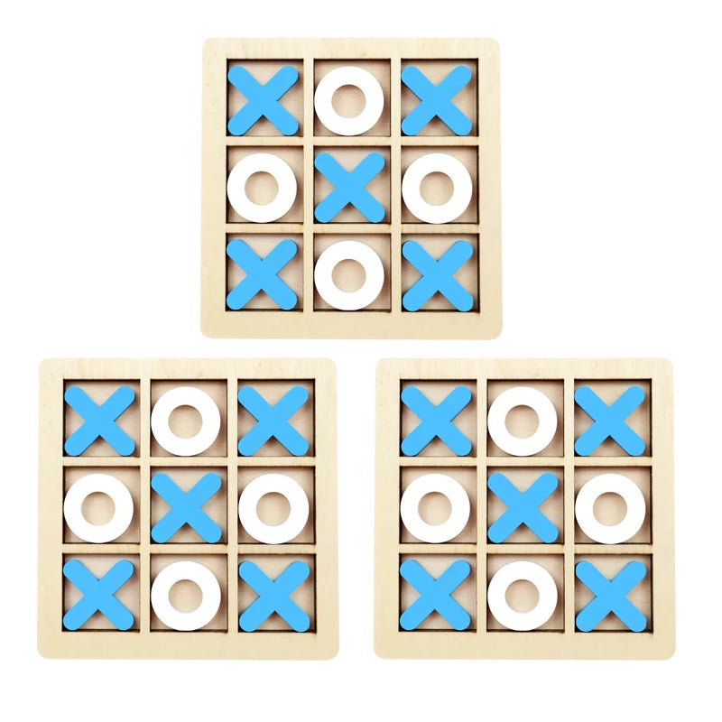 Classic Wooden Tic Tac Toe Board Strategy Game Set