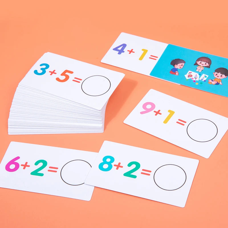 Montessori Math Arithmetic Card Matching Addition & Subtraction Set