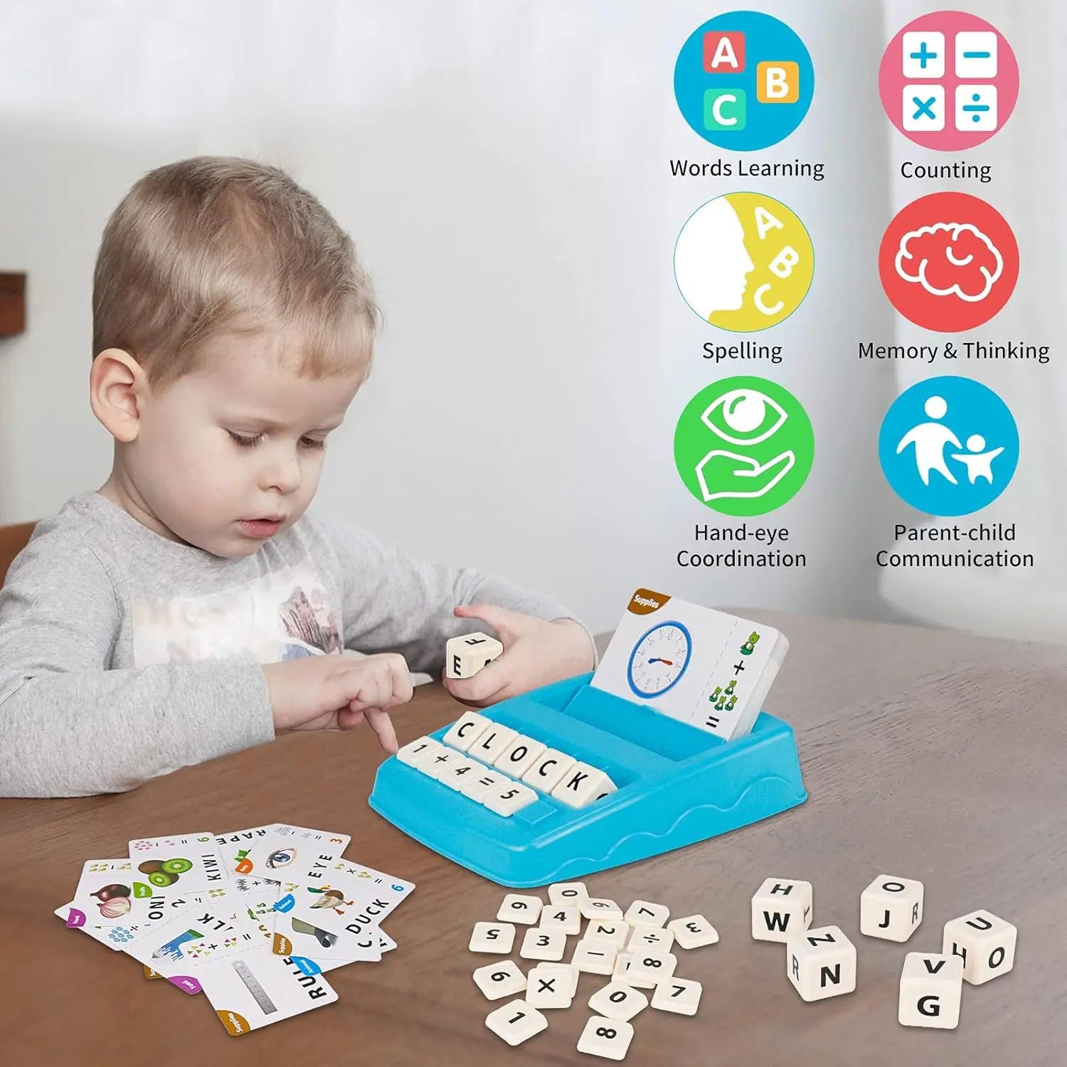 Little Learners 2 in 1 Letter Spelling & Number Match Learning Set