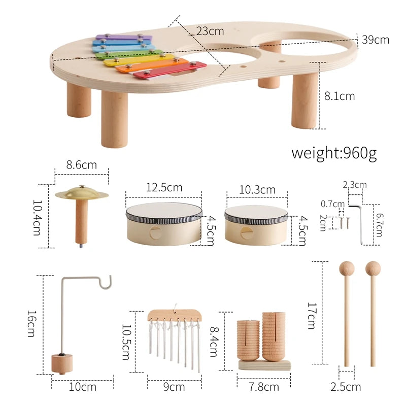 Tap & Chime Montessori Wooden Xylophone Music Table