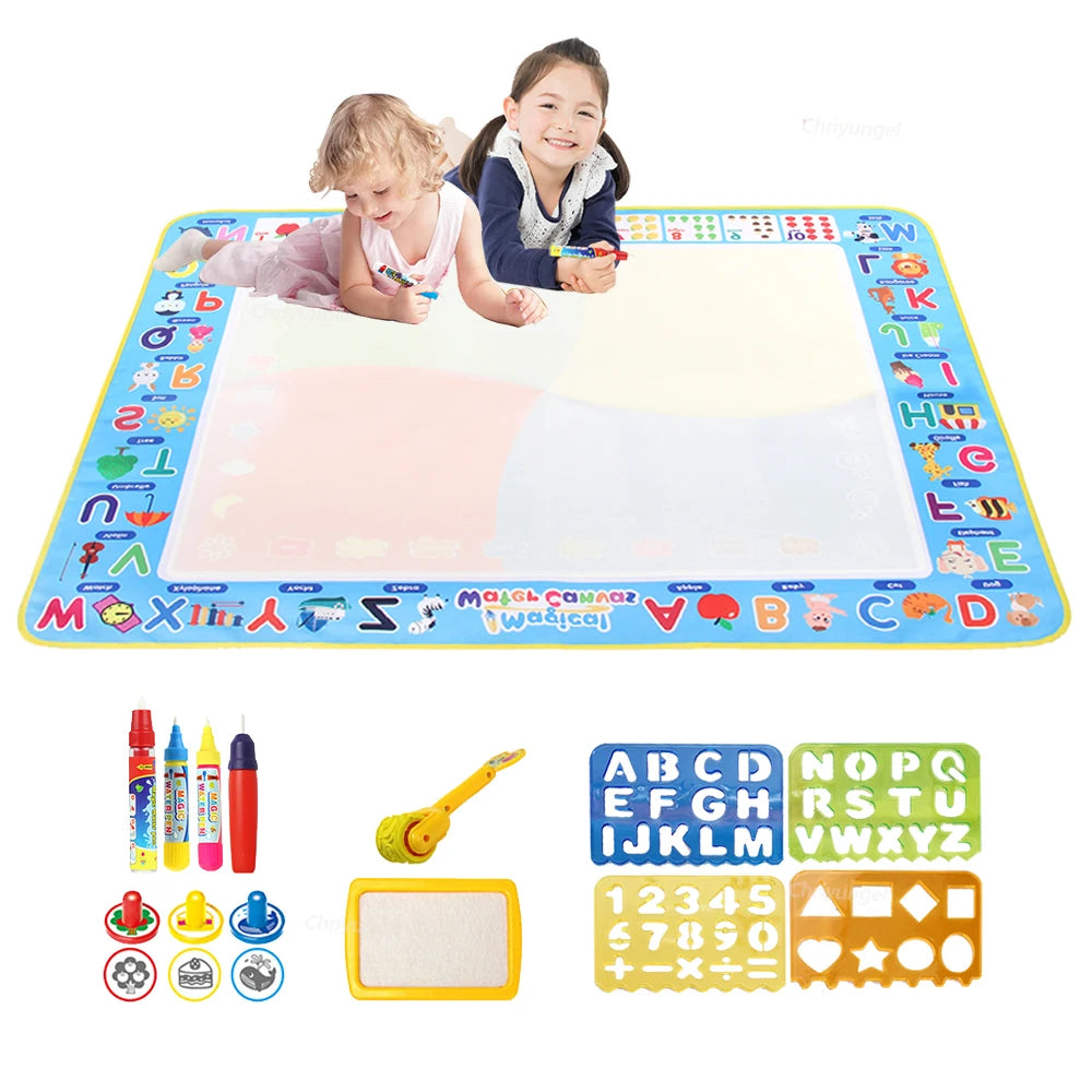 Wonder Draw Magic Water Drawing Mat Reusable Pen Doodle Set