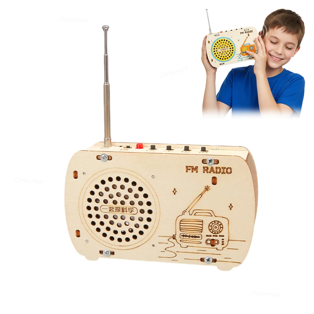 Wonder Build Retro Wooden FM Radio STEM Kit