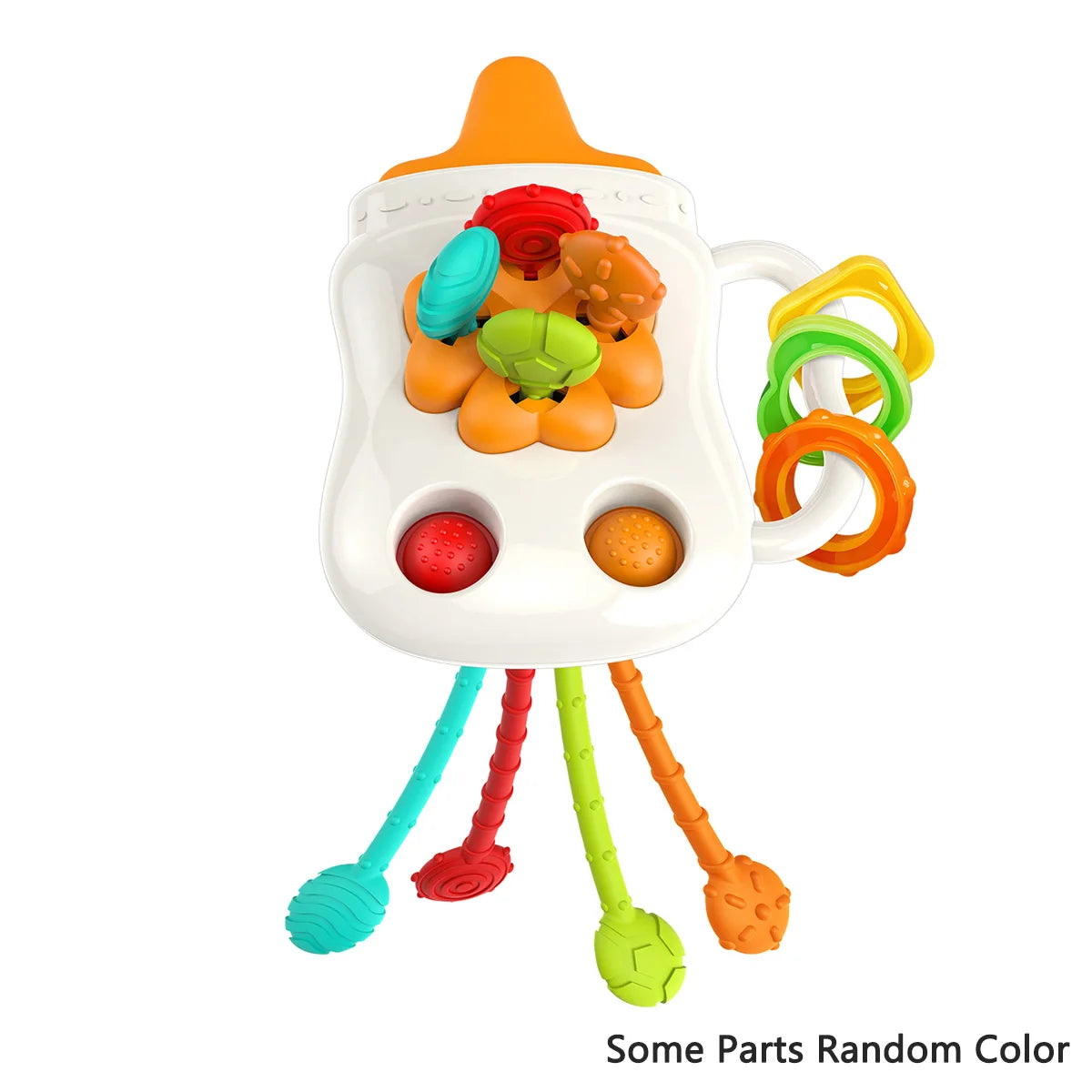 Tug & Rattle Silicone Pull String Teething Sensory Activity Toy