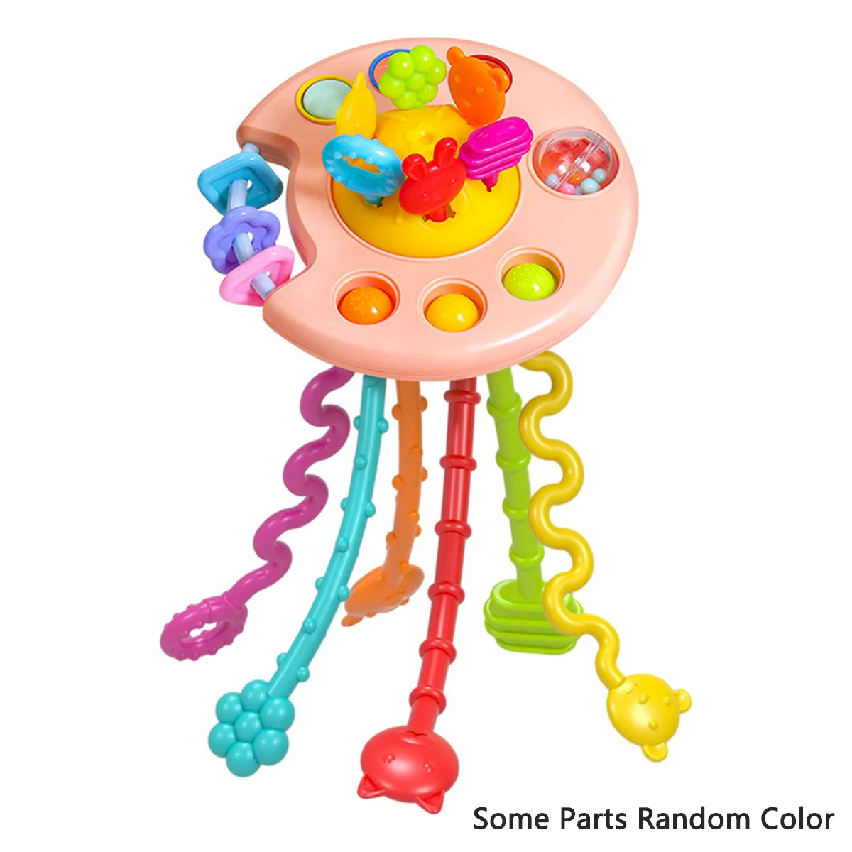 Tug & Rattle Silicone Pull String Teething Sensory Activity Toy