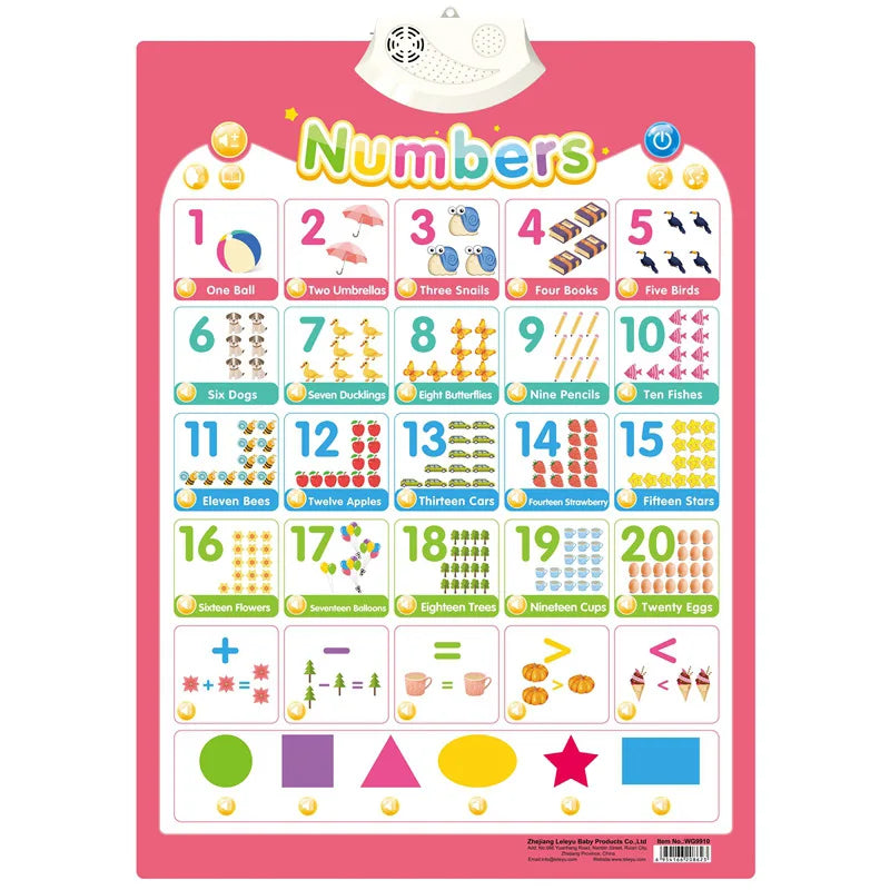 Point & Learn English Talking Interactive Educational Wall Chart