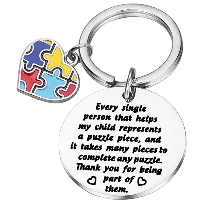 Autism Awareness Puzzle Keychain Pendant