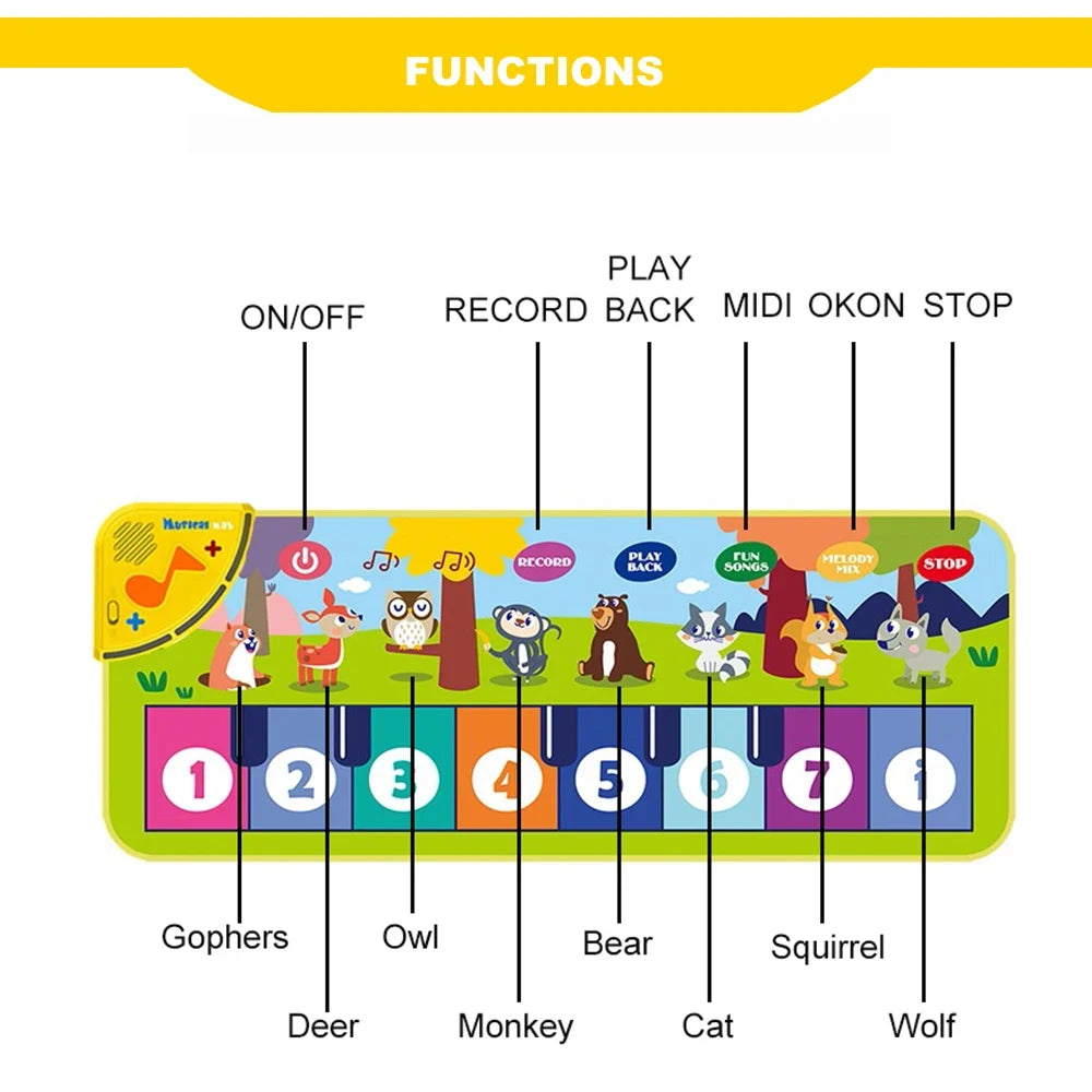 Step & Play Floor Piano Mat Keyboard Dance Music Carpet Set