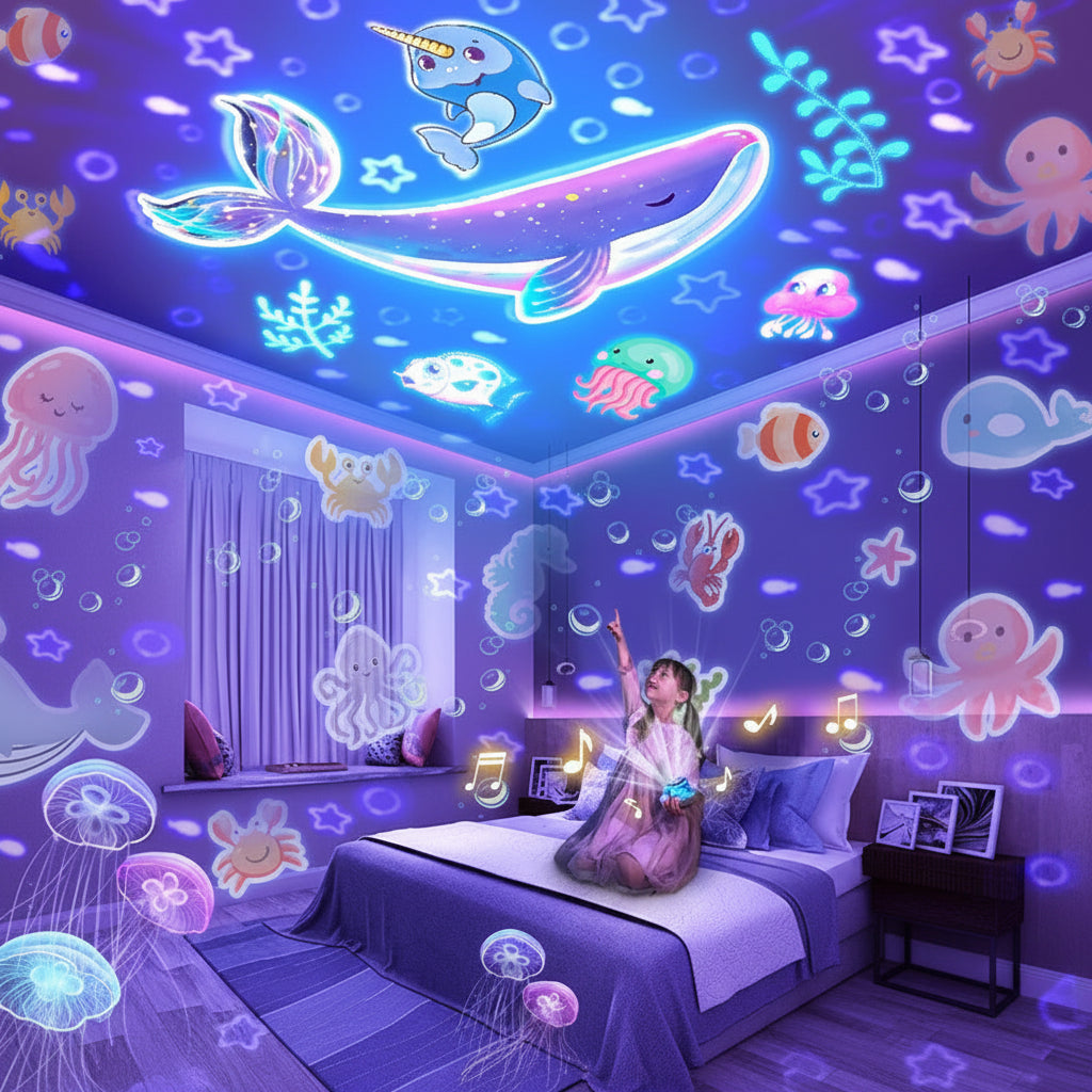 Wonder Stars Rotating Galaxy Star Projector Night Light Lamp
