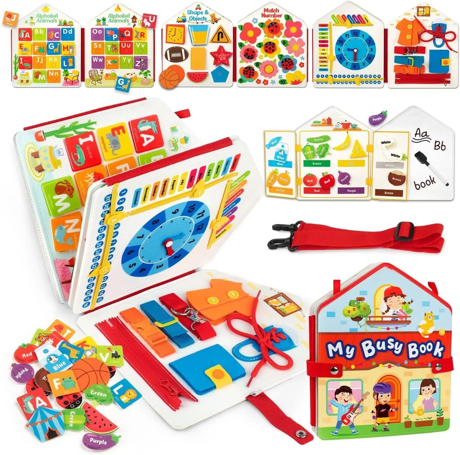 Montessori Sensory Busy Book Binder Fine Motor Set