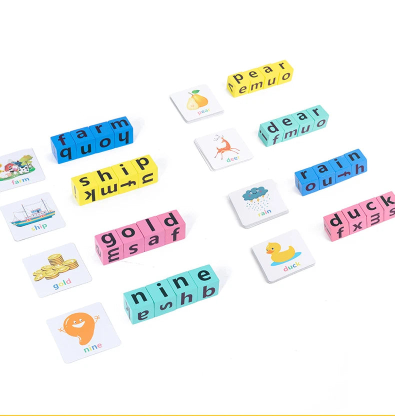 Wonder Spell Wooden Word Spelling Alphabet Block & Card Set