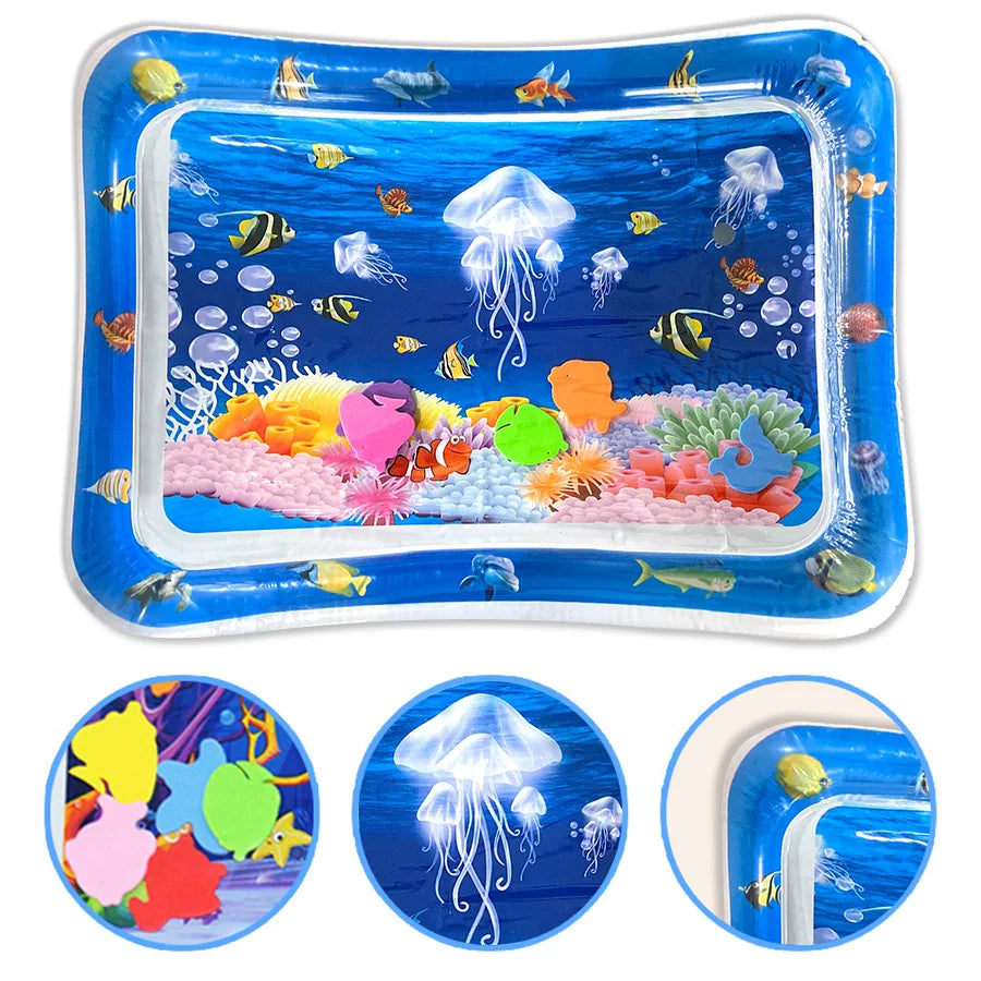 Tummy Time Inflatable Baby Water Play Mat Sensory Pad