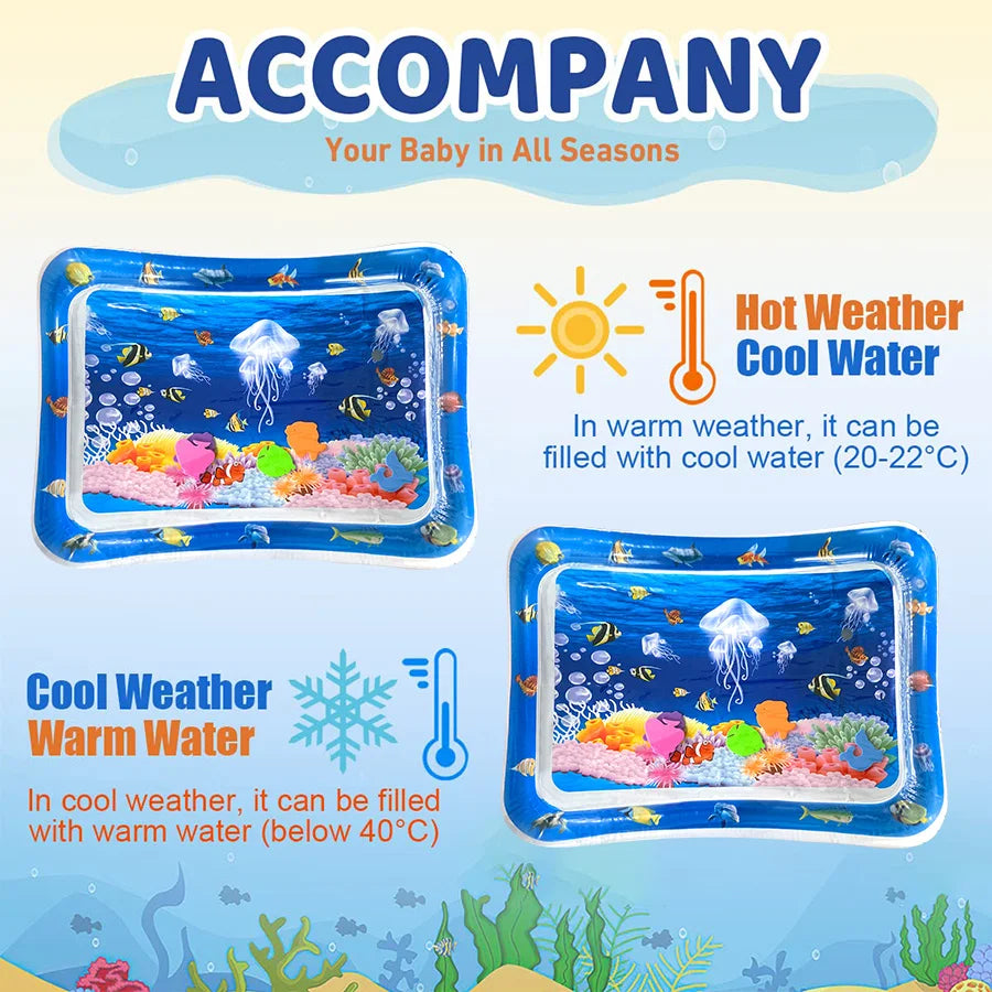 Tummy Time Inflatable Baby Water Play Mat Sensory Pad