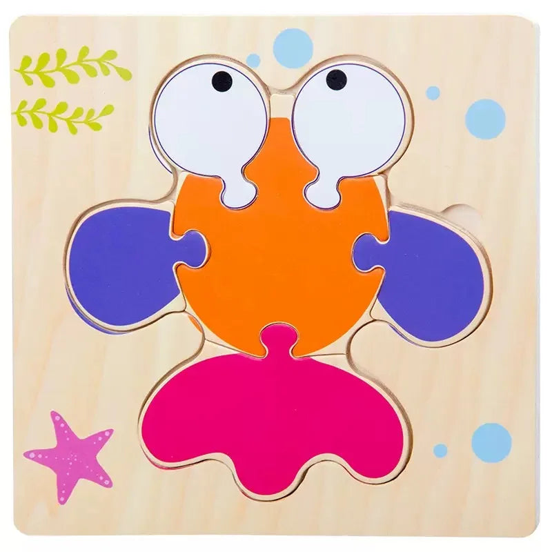 Wooden 3D Tangram Shape Animal Intelligence Puzzle Set