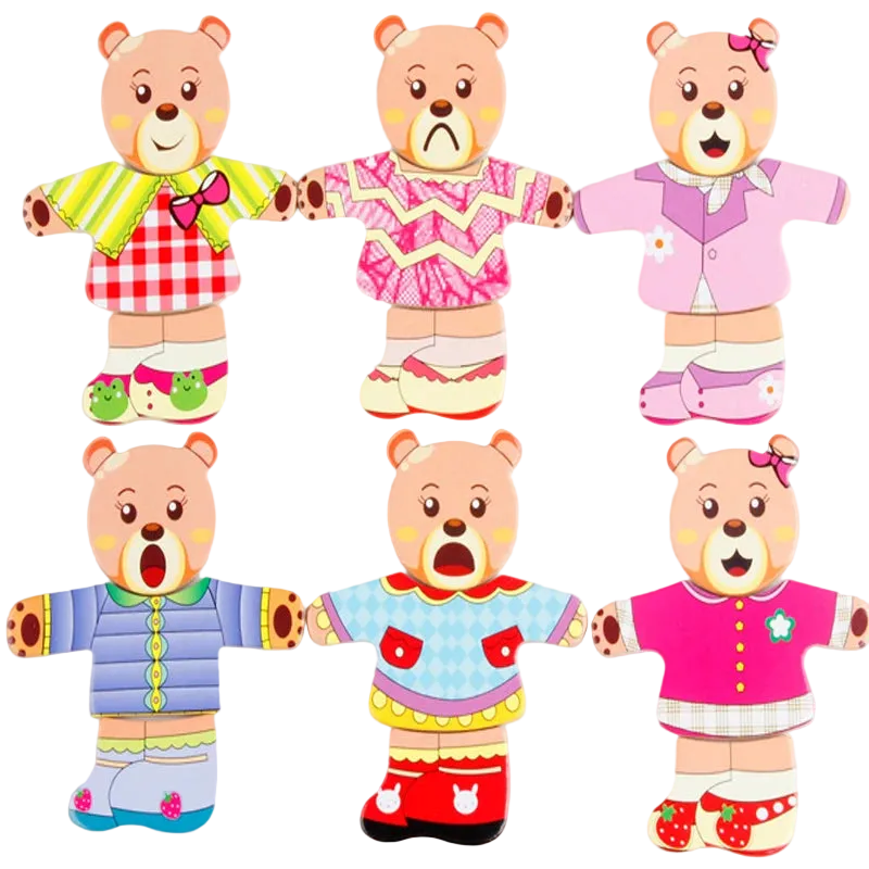 Wooden Little Bear Dressing Puzzle