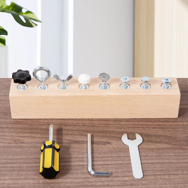Little Engineers Wooden Screw Nut Disassembly Montessori Set