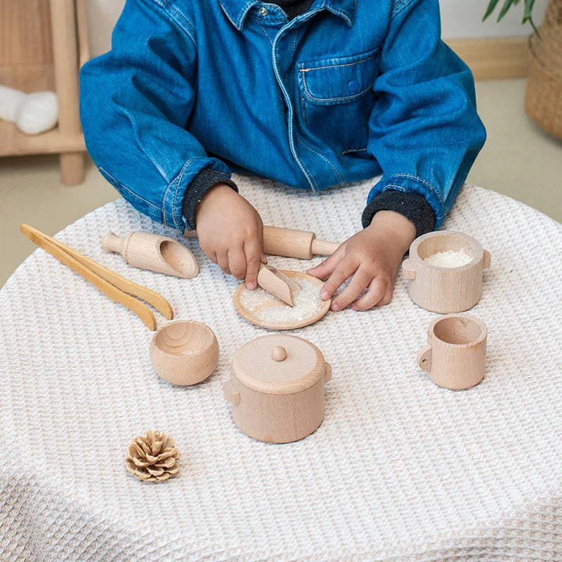 Scoop & Pour Montessori Wooden Sensory Bin Play Set