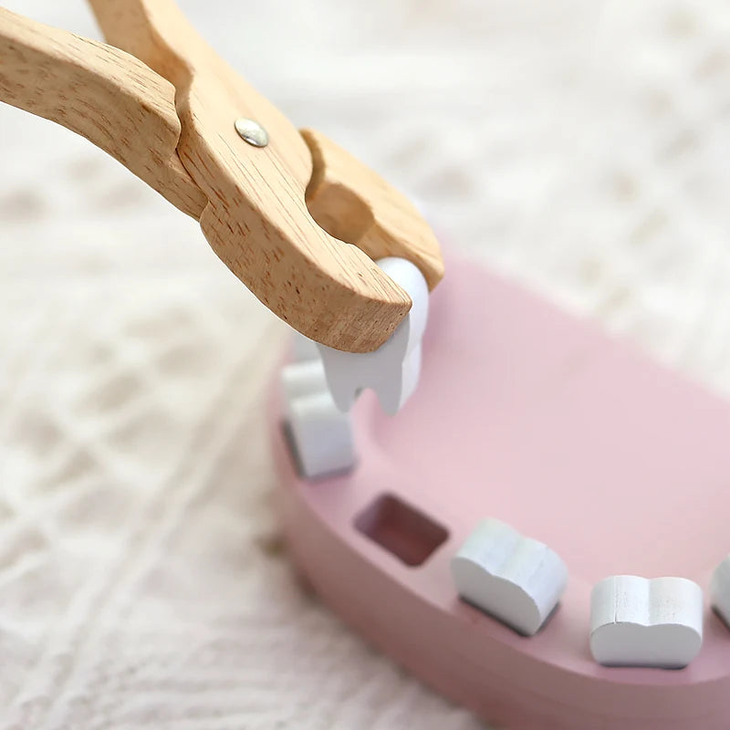 Wooden Dental Dentist Nurse Teeth Brushing Pretend Play Set