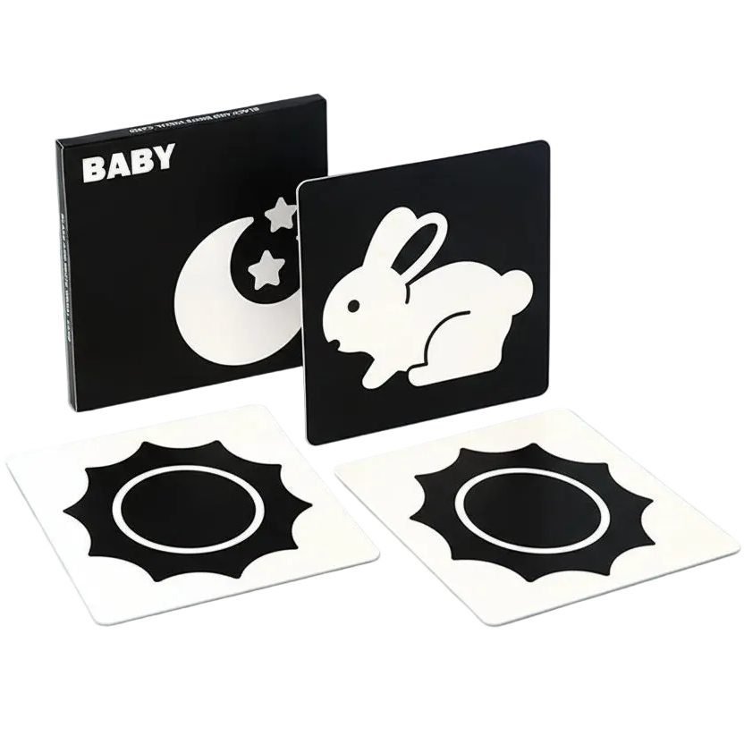 Montessori High Contrast Flash Cards | Visual Stimulation Cards for Newborns & Babies