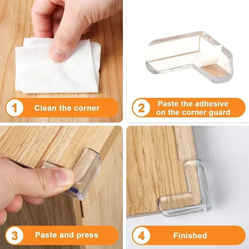Safe Edges Transparent Silicone Corner Protection Guard Pack