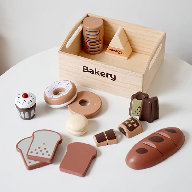 Wooden Pretend Play Kitchen Cutting Food Set