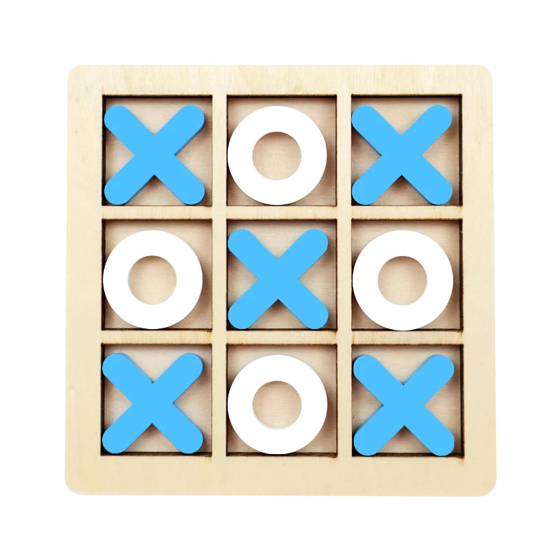 Classic Wooden Tic Tac Toe Board Strategy Game Set