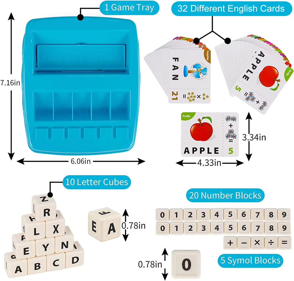 Little Learners 2 in 1 Letter Spelling & Number Match Learning Set