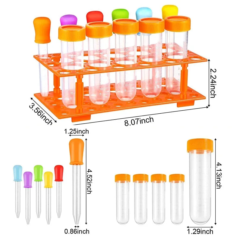 Test Tube Science Set with Droppers and Rack