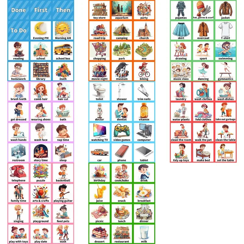Wonder Routine 96pc Visual Schedule Daily Routine Card Set