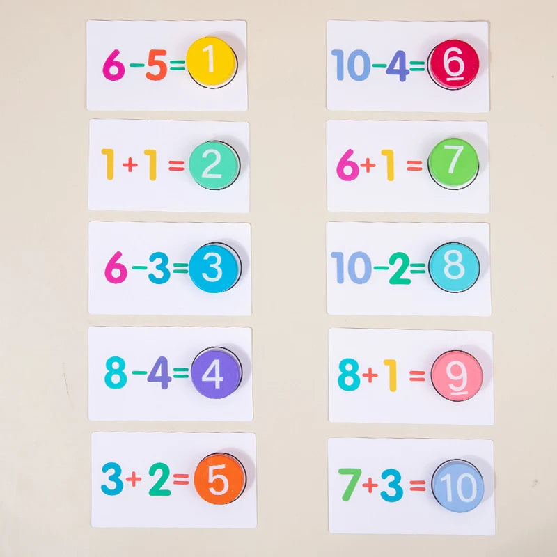 Montessori Math Arithmetic Card Matching Addition & Subtraction Set
