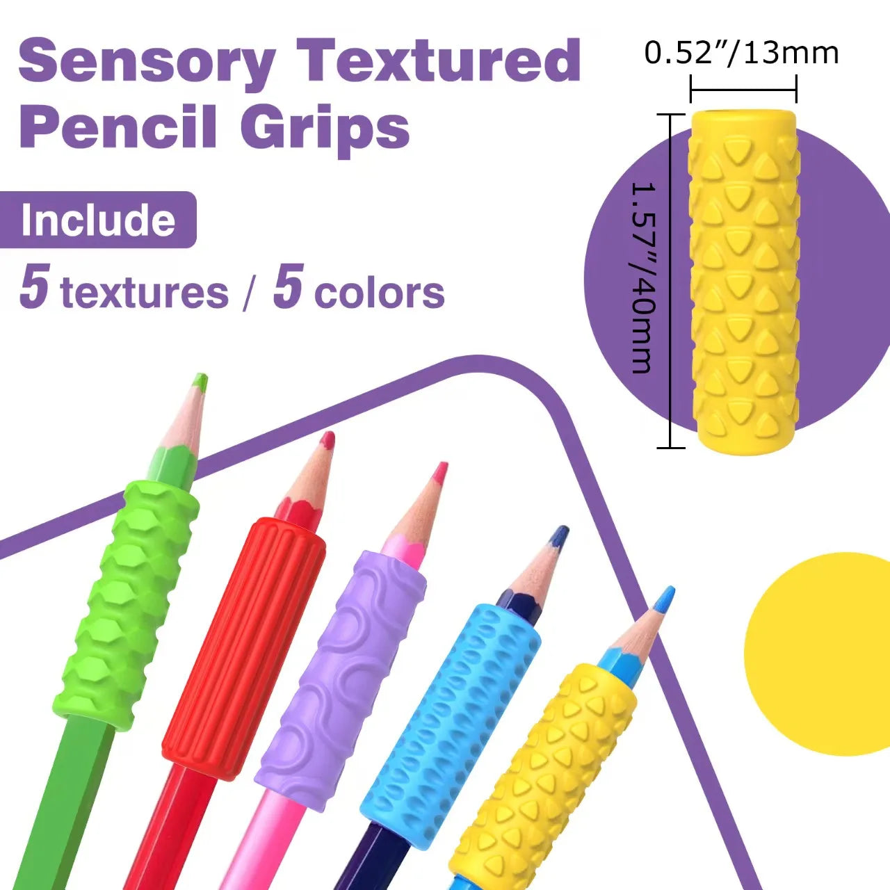 Wonder Grip Textured Silicone Pencil Holder Set