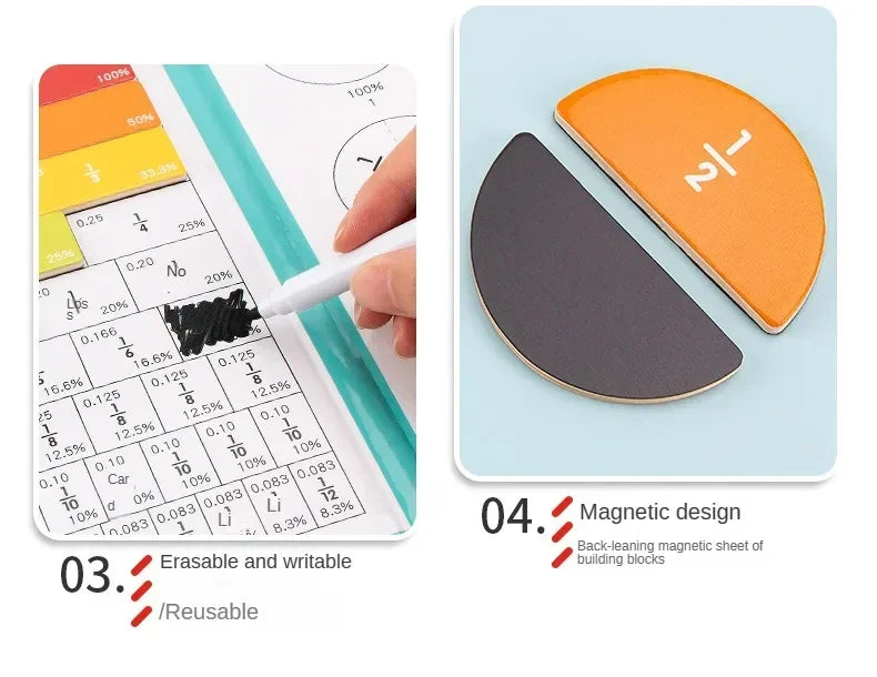 Magnetic Fraction Wooden Math Teaching Set