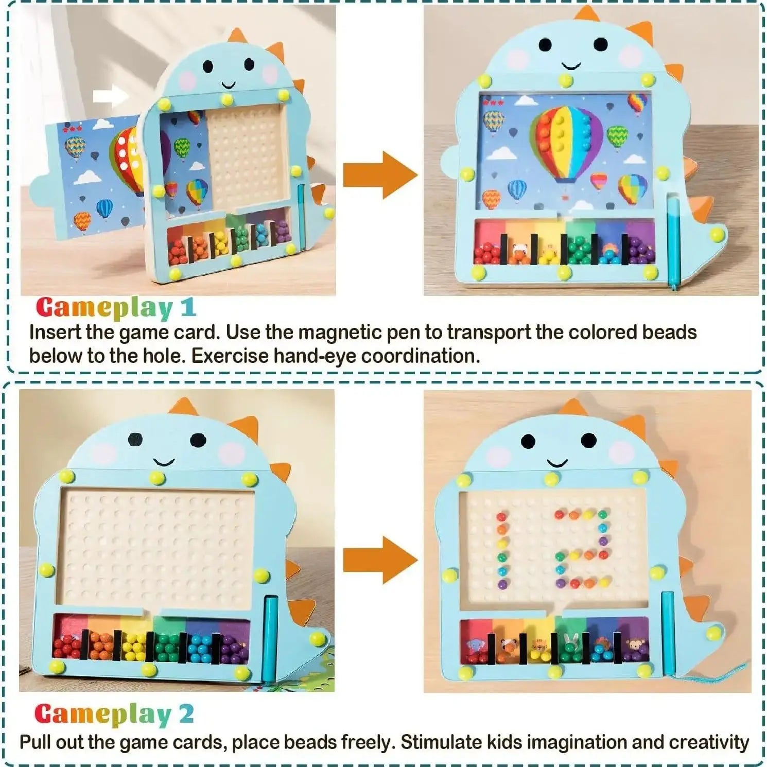 Magnetic Dinosaur Color Sorting Puzzle Board