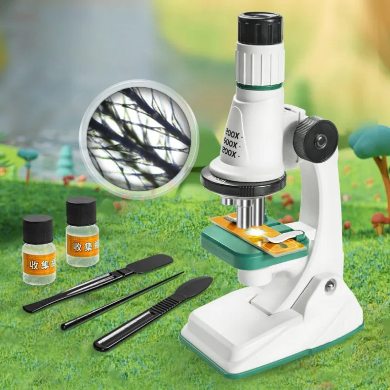 Wonder Scope Kids LED Microscope Kit 200x 600x 1200x STEM Set