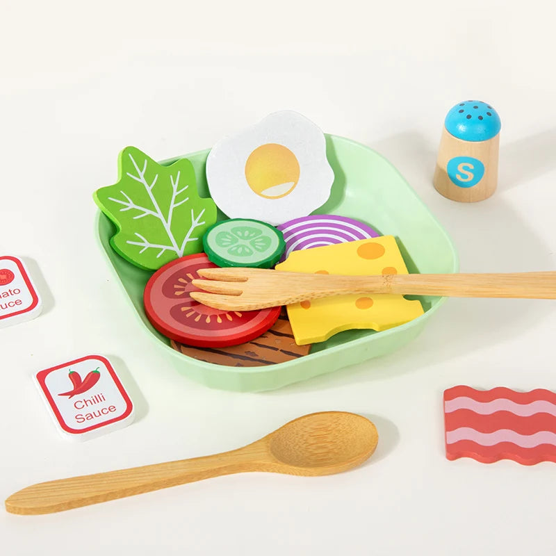 Salad Wooden Pretend Play Set