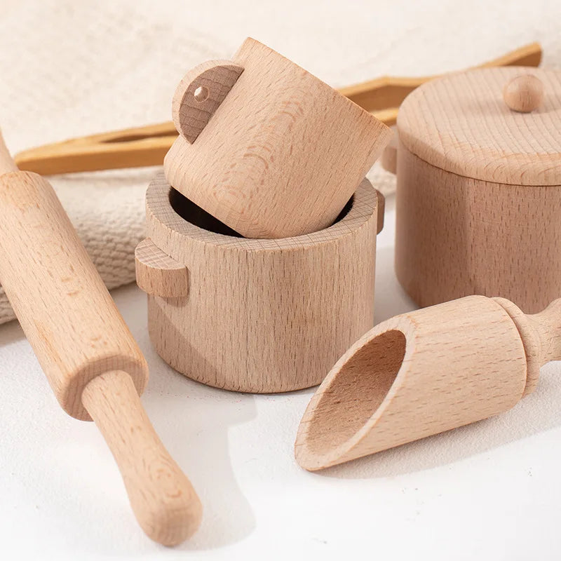 Scoop & Pour Montessori Wooden Sensory Bin Play Set