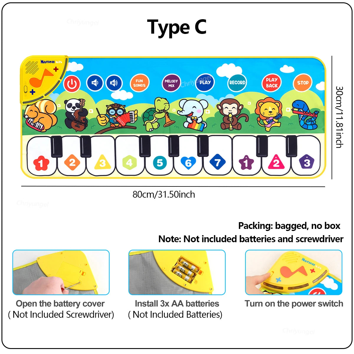 Step & Play Floor Piano Mat Keyboard Dance Music Carpet Set
