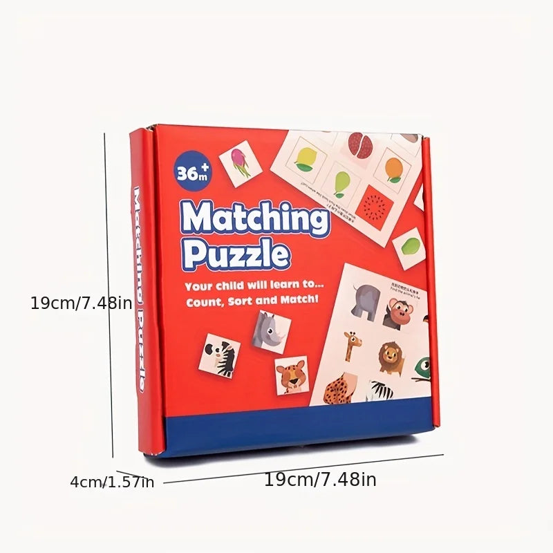 Wooden Logical Thinking Fruit & Animal Pairing Puzzle Board