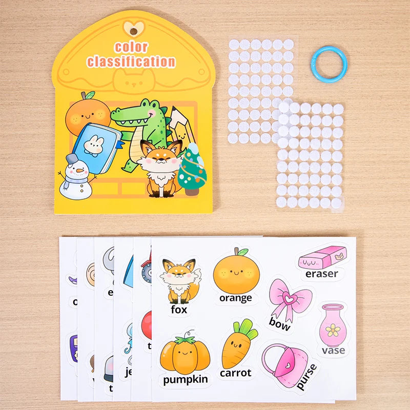 Velcro Quiet Book Color Recognition Learning Activity