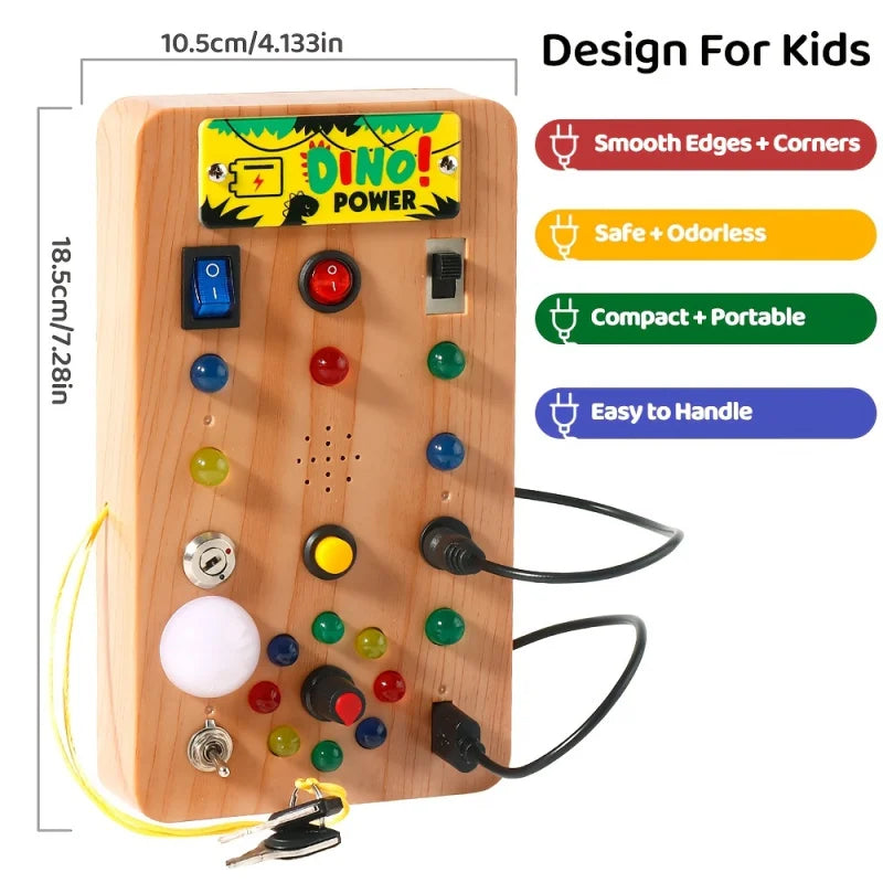 Montessori LED Light Switch Power Button Busy Board Set
