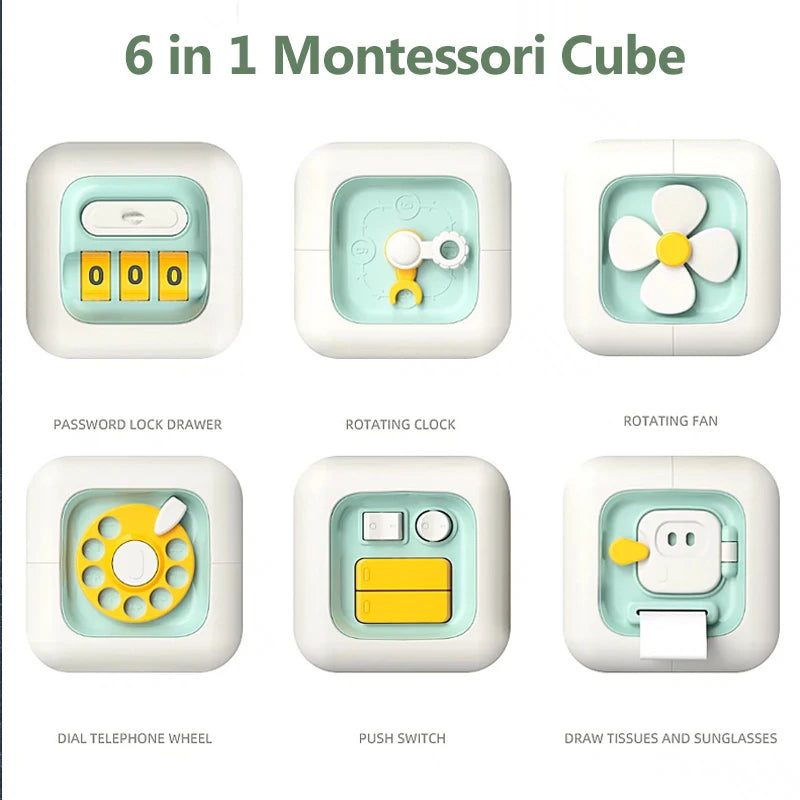 Wonder Cube 6 in 1 Montessori Sensory Cube Fidget Skills Set